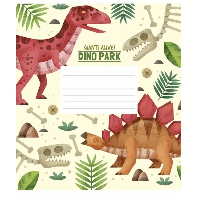 Зошит учнівський Dino park 012-3227K-4 в клітинку на 12 аркушів