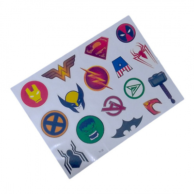 Татуювання-перебивки, тимчасові, Супергерої (1 аркуш) Експрес Удачі Т1