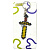 Брелок 3D друк Minecraft Sword Tool / Меч Keychain, Золотий OYTOY 1029110