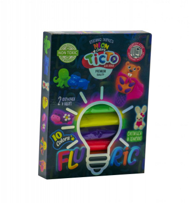 Набір для ліплення Fluoric, 10 кольорів (укр) Dankotoys TMD-FL10-03U