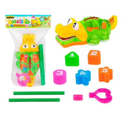 Каталка-сортер із ручкою Крокодил MIC 2309B