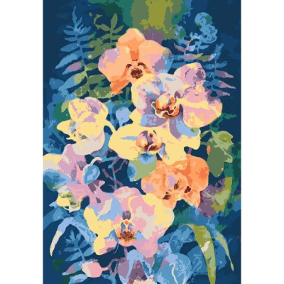 Картина по номерах Яскраві орхідеї 28x40 см Riviera Blanca RB-0897