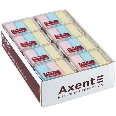 Набір гумок Pastelini у пластиковому боксі, 3 шт. асорті Axent 1198-A