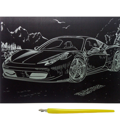Гравюра Gold Metallic: Спортивне авто (А4) Эконом Danko toys ГрА4