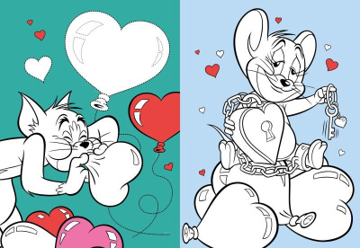 Книжка-розмальовка зі стікерами - Tom and Jerry: День Святого Валентина ©Warner Bros. Ideyka LCB38