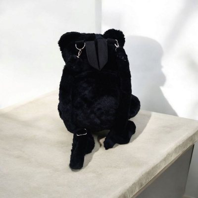 Мʼякий рюкзак Котик, висота 33 см, (чорний) MIC M18289