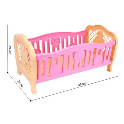 Ліжечко для ляльки Рожеве Технок 4494TXK(Pink) 45х26х24 см