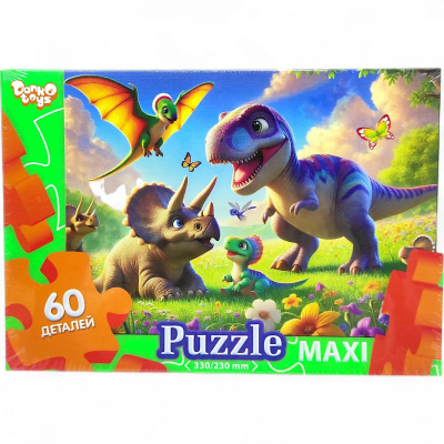 MAXI PUZZLE 60 ДИНОЗАВРИ Danko toys Mx60-11-01,02,03,04...16