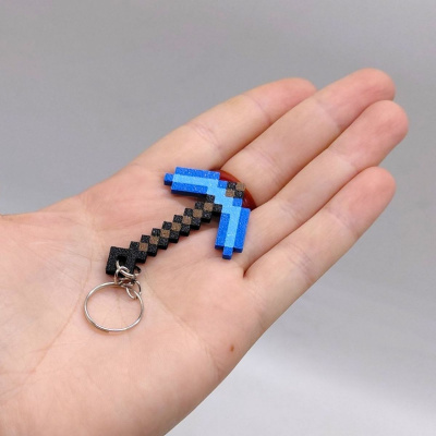 3D Брелоки MINECRAFT / МАЙНКРАФТ PICKAXE TOOL / КАЙЛО KEYCHAIN, ЗОЛОТИЙ, 3D друк OYTOY 01030110