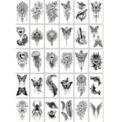 Набір дитячих тимчасових татуювань "Чорні міні №4" black-tattoo-mini-set-4-H