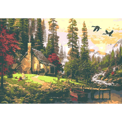 Картина по номерах Мисливський будиночок 28x40 см Riviera Blanca RB-0380