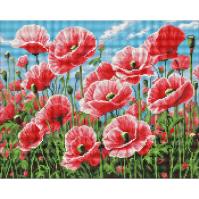 Алмазна мозаїка "Рожеві маки" ©art_selena_ua AMO20436, 40х50 см