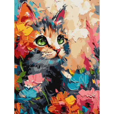 Картина за номерами "Пухнастий котик" KHO6598 30х40см