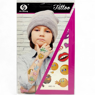 Тимчасове тату Смайлики (1 аркуш 25 тату) MIC 2715-4/12