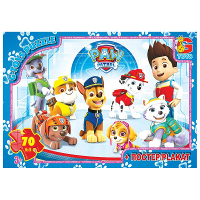 Пазли Щенячий патруль + постер, 70 елем. Gtoys PW0884