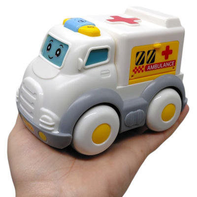 Машинка музична Швидка допомога, світло, мелодії, пісні, інерція, в коробці Wtoys 65747