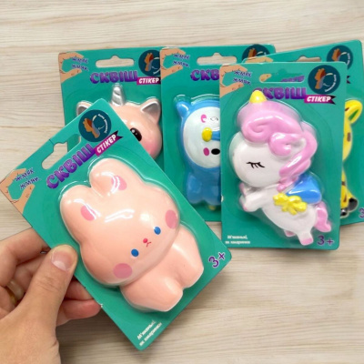 Сквіш-наліпка Звірятко: Єдиноріг, іграшка-антистрес Vladi Toys VT9001-01