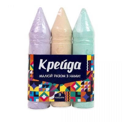 Набір крейди Олівець, кольорова, 15 см, 3 штуки Strateg 50123