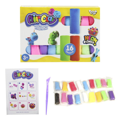 Повітряний пластилін Air Clay 16 штук (укр) Dankotoys ARCL-04-01U
