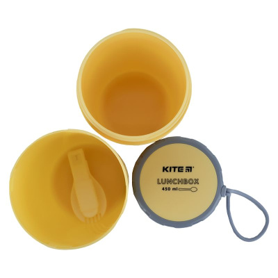 Ланчбокс круглий 450 мл, жовтий Kite K23-187-1