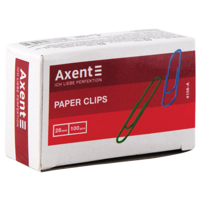 Скріпки кольорові, 28 мм, 100 шт. Axent 4106-A