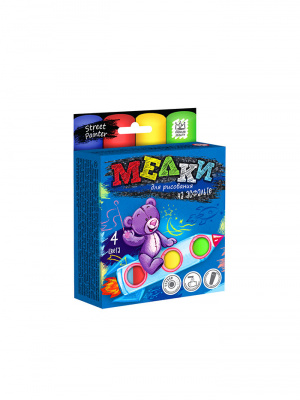 Крейда для малювання на асфальті, 4 кольори (рус) Dankotoys MEL-01-02