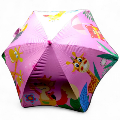 Парасолька тростина, поглиблений купол, світовідбиваючі смужки, свисток; висота - 66 см, діаметр купола - 77 см (РОЖЕВА 2) MIC C68654