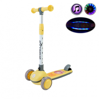 Дитячий самокат триколісний SC817(Yellow) з музикою та світлом