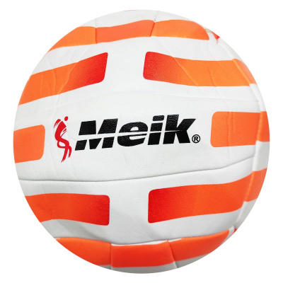 Мʼяч волейбол  PVC (ПОМАРАНЧЕВИЙ В БІЛУ СМУЖКУ) MIC BT-VB-0094