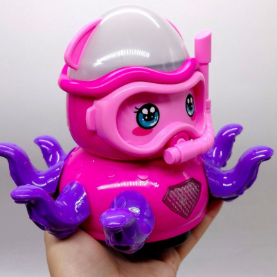Восьминіг-дайвер на батарейках, в коробці (РОЖЕВИЙ) YG Toys ZR237