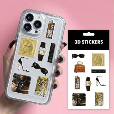 Набір 3D стікерів Gold edition (8 стікерів) Tattooshka SB-44