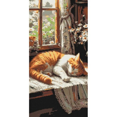 Алмазна мозаїка Рудик котик 40х80 см Origami OD5163