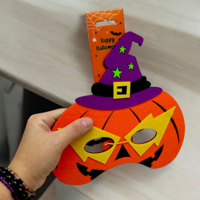 Маска маскарадна (фетрова) Halloween: Гарбуз Аплі Краплі ХН-51