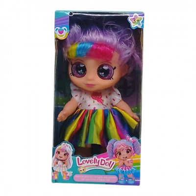 Лялька Lovely Doll, 22 см, підсвічування, весела пісенька (бузкова) MIC 212A