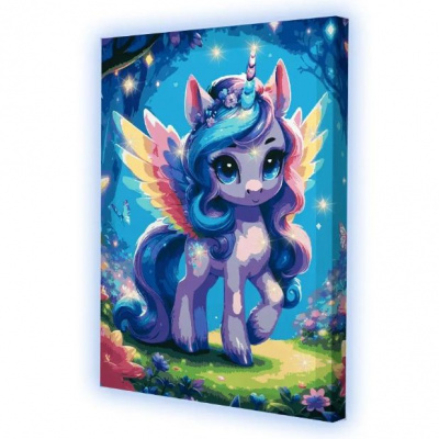 Картина по номерах з гірляндою Чарівна поні, 40x50 см Riviera Blanca ГР-024