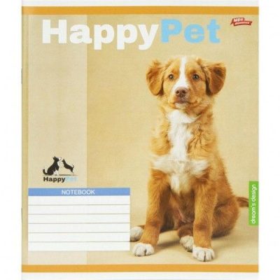 Зошит КОЛЬОРОВИЙ на 18 аркушів КЛІТИНКА HAPPY PET (20 ШТ) Мрії Збуваються 46582