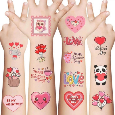 Набір тимчасових тату "Кохання №3" Love-tattoo-mini-set-2-10, 10 штук, розмір 12 х 7 см