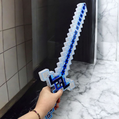 Меч Майнкрафт/Minecraft 58,5 см (світло, звук) блакитний MIC XY.139
