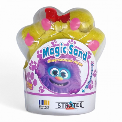 Кінетичний пісок Magic Sand. Лапка, 250 г (жовтий) Strateg 39407
