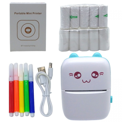 Портативний термопринтер Mini Printer (папір та фломастери в комплекті), блакитний MIC C64257