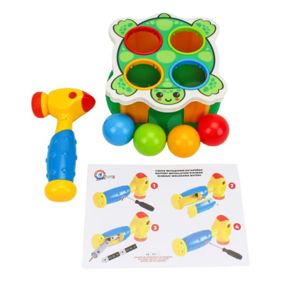 Розвиваюча гра з молоточком "FunnyTurtle" 3342TXK зі звуком, 4 кульки
