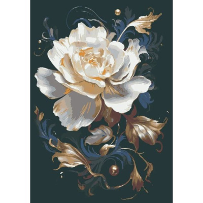 Картина по номерах Біла півонія 28x40 см Riviera Blanca RB-1048