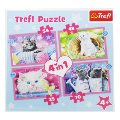 Пазли 4в1 Веселі котики Trefl 34396