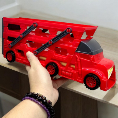 Автовоз-паркінг Transporter, запуск, 4 машинки (червоний) xu ye K140A12