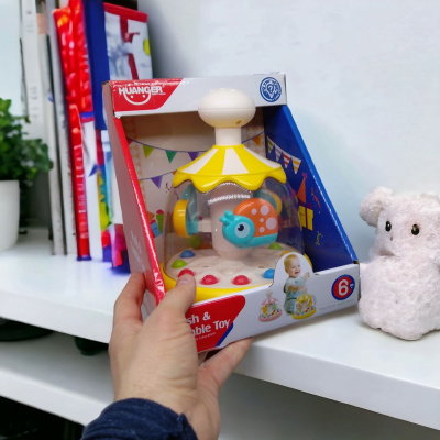 Дитяча іграшка Дзига: Push & Tumble Toy, з кульками (рожева) HUANGER HE8086