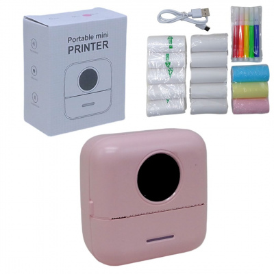 Термопринтер Tiny Print (чорно-білий колір друку), рожевий MIC C64259