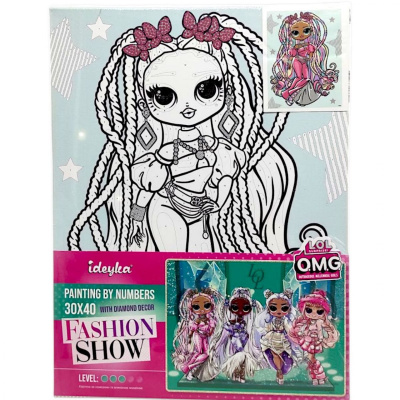 Картина за номерами зі стразами L.O.L. Surprise! O.M.G. Fashion show Twist Queen 30х40 см Ідейка KHO6274
