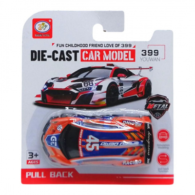 Іграшкова машинка металева, інерційна (помаранчева) 399 Toys QH148638