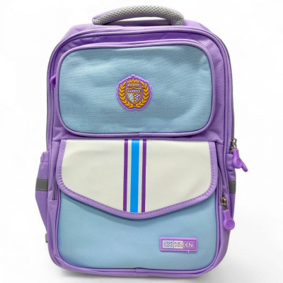 Рюкзак шкільний, розмір: 31х16х40 см (1 відділення, розділювач, 2 передні кишені, 2 бічні кишені, нагрудний ремінь) блакитний MIC C72828