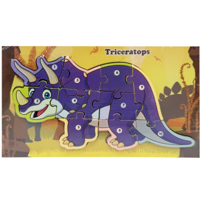 Дерев'яний пазл-вкладиш "Triceratops" MD 1924-9, 10 елементів